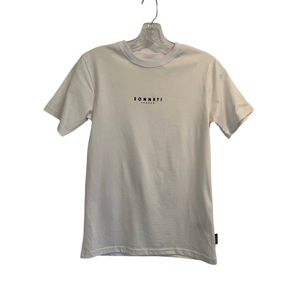 SONNETI LONDON White Activewear T-Shirt Men's With Logo Over Chest